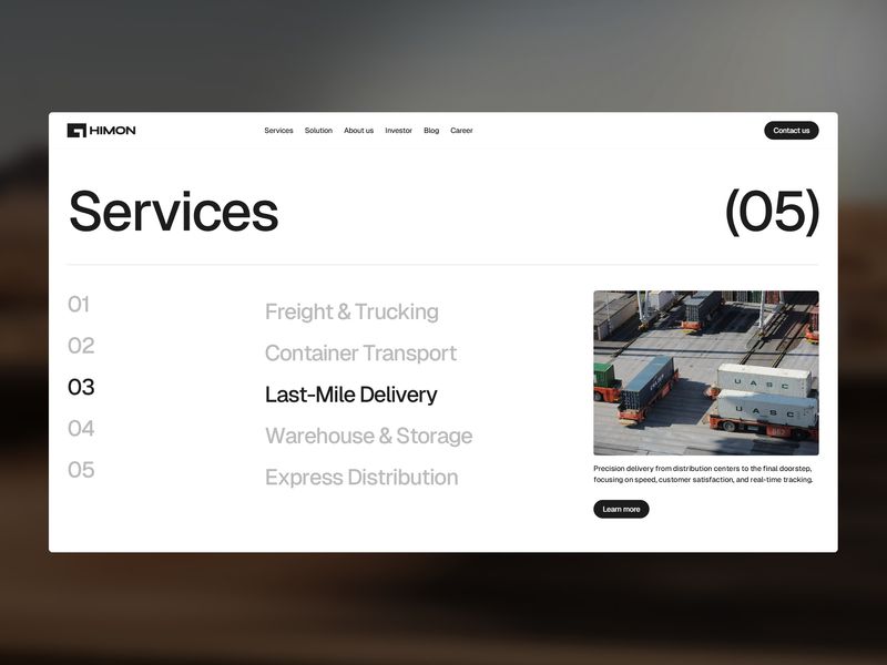 Himon - Logistics & Transport Website