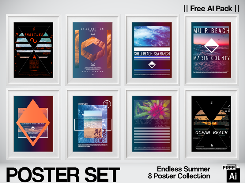 Pacific Geometry — 8 Free AI Posters