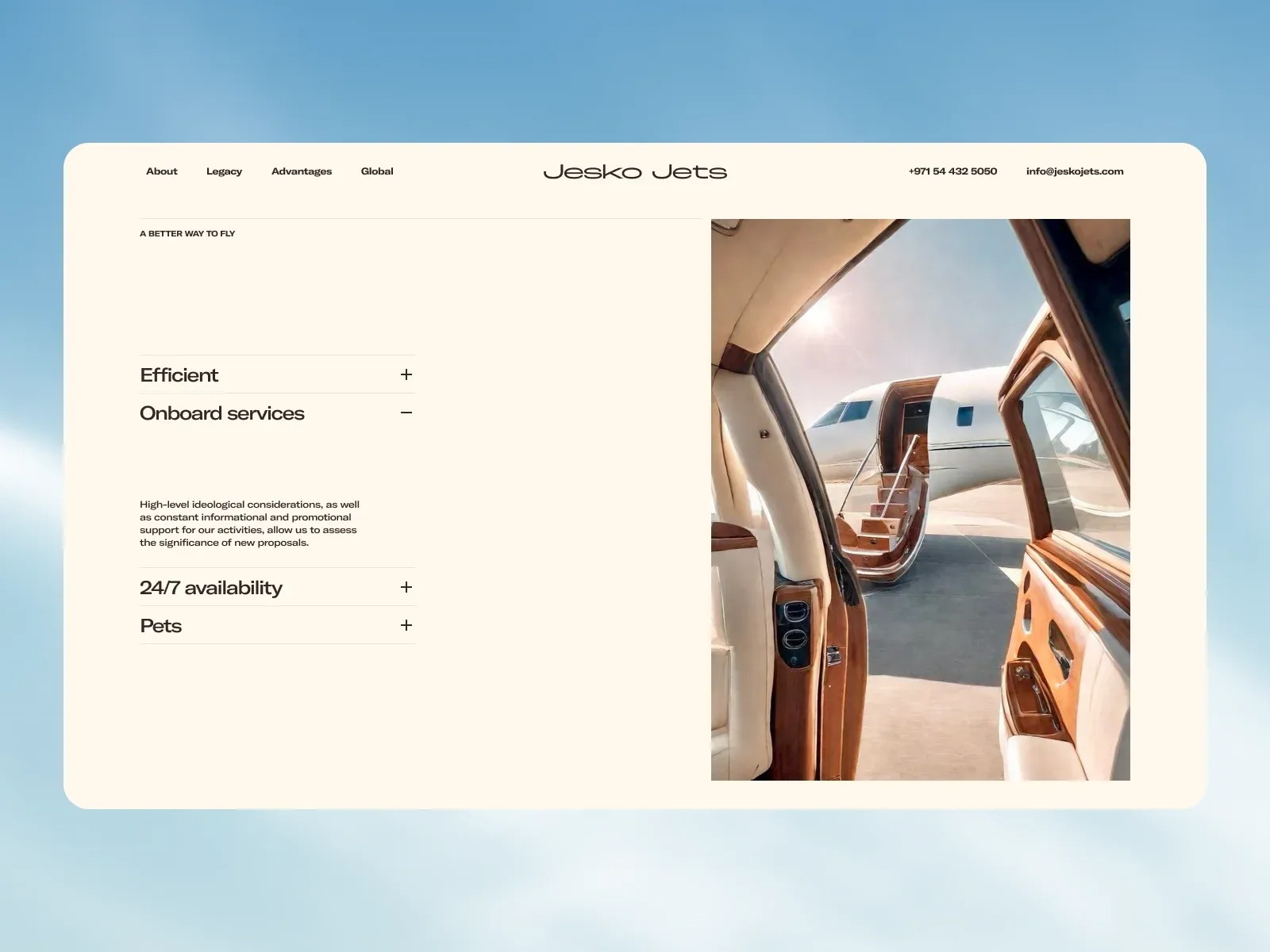 Jesko Jets: Premium Digital Experience for a Global Private Aviation Brand Image 2