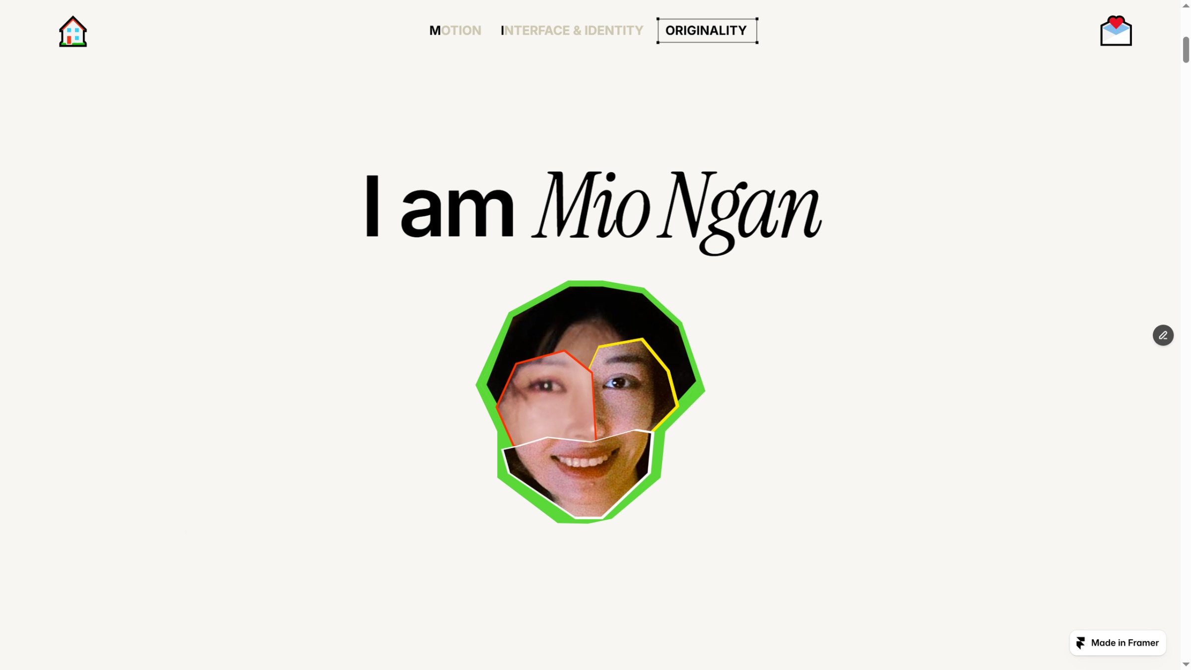 Portfolio made in Framer - Scroll animation. Interactive UI/UX Design Image 1