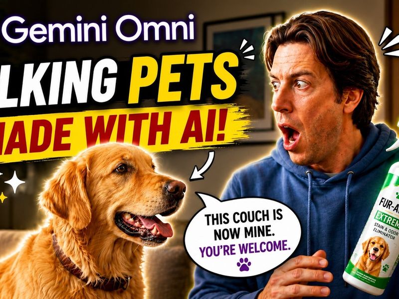 Talking pet commercial Ads using Gemini Omni Flash