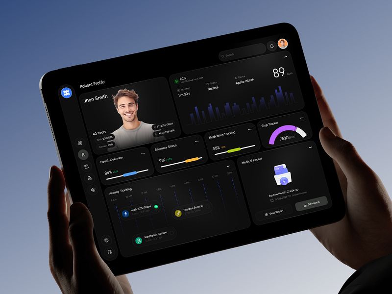 Patient Health Dashboard UI | Healthcare Management Web App