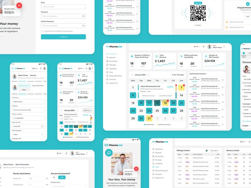 Healthcare Dashboard UI - Workforce Management SaaS Design