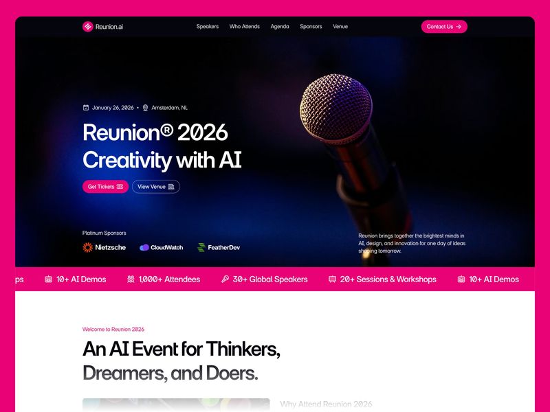 Reunion – Event & Conference Framer Template