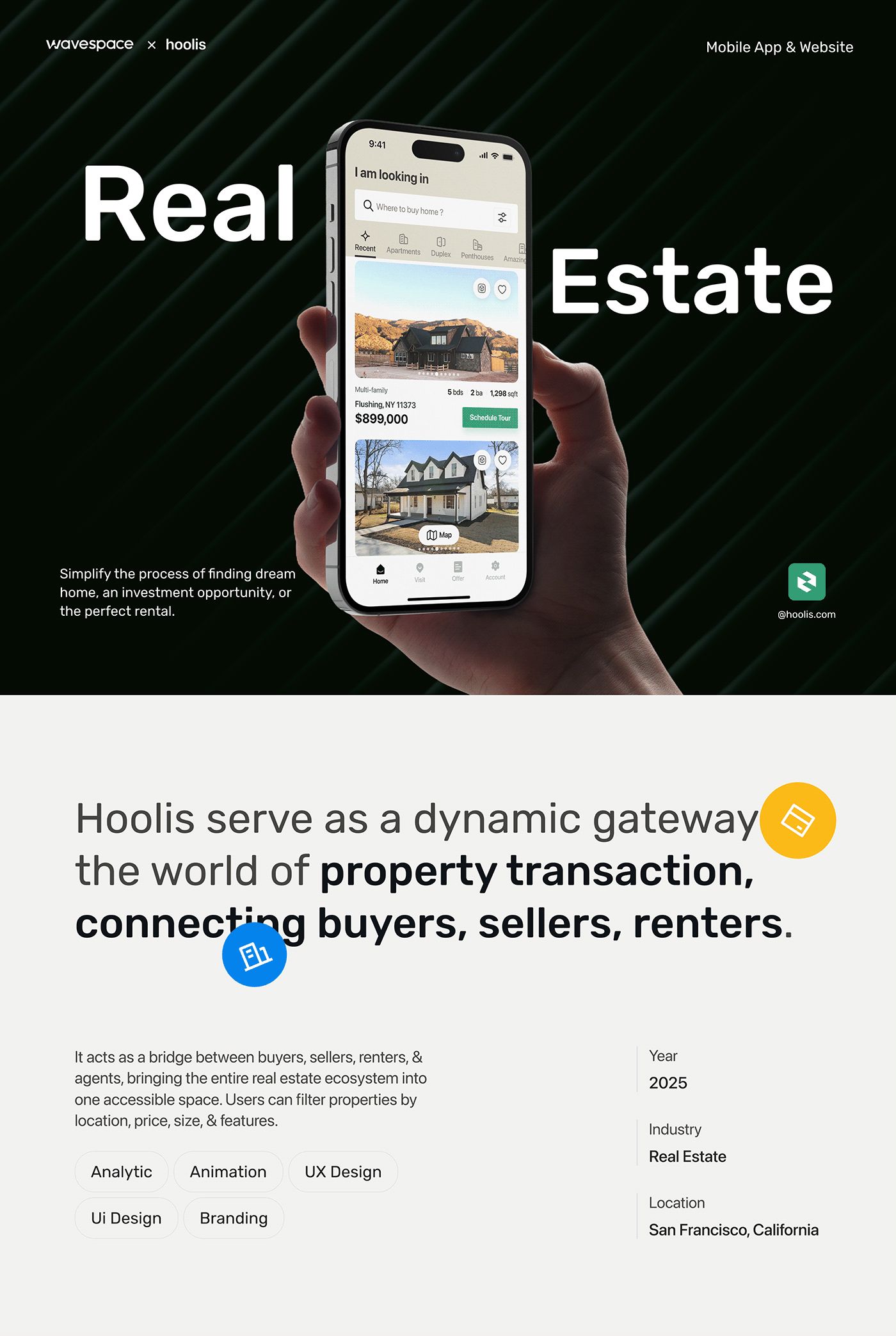 Real Estate Mobile App - Hoolis| Website UI UX Design
