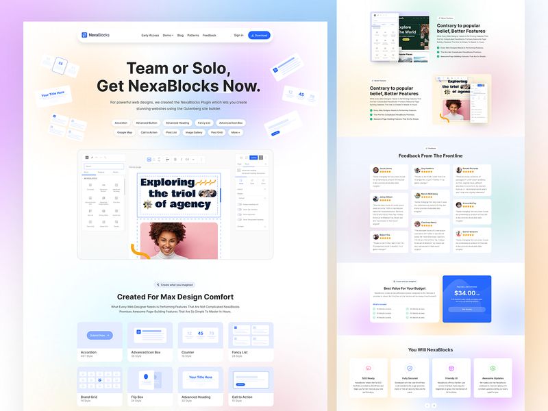 NexaBlocks Gutenberg Website Builder Landing Page