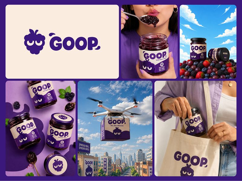 GOOP | A Playful Mixed Berry Spread Brand Identity