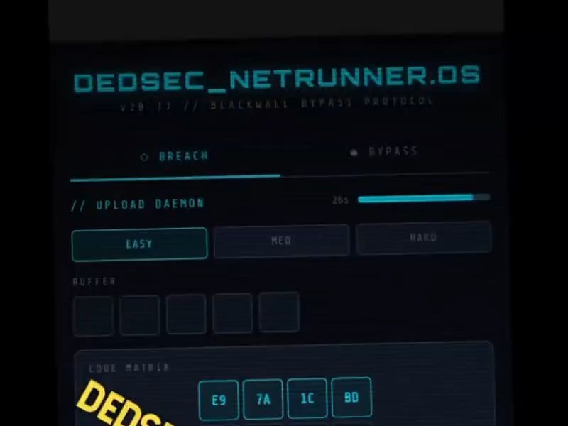 DedSec x Cyberpunk 2077 Hacking UI Concept