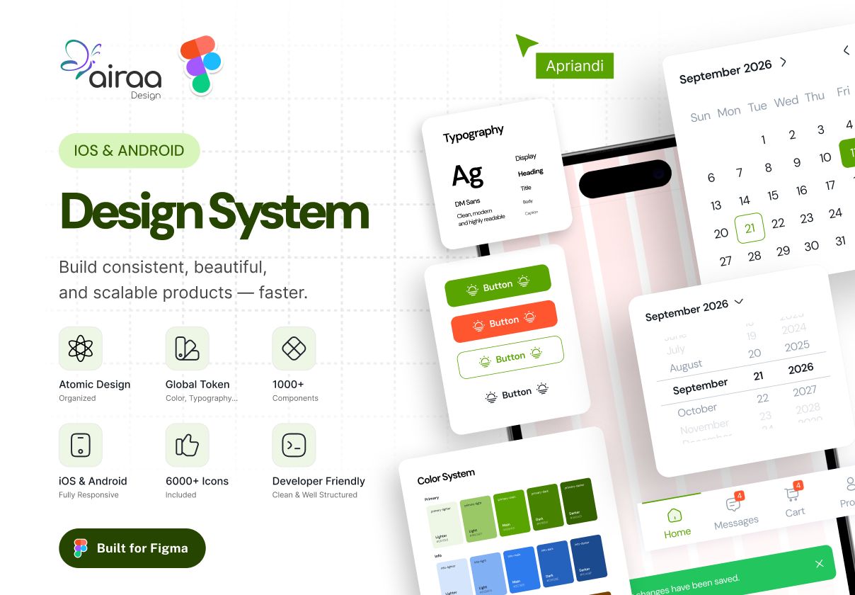 Airaa Design System — iOS & Android Atomic Design System