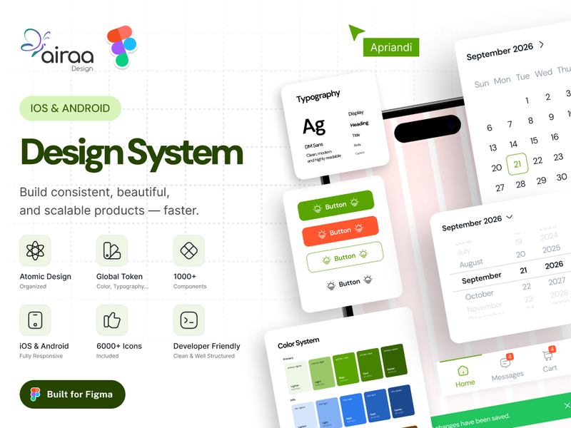 Airaa Design System — iOS & Android Atomic Design System - Mobile design asset by ui8