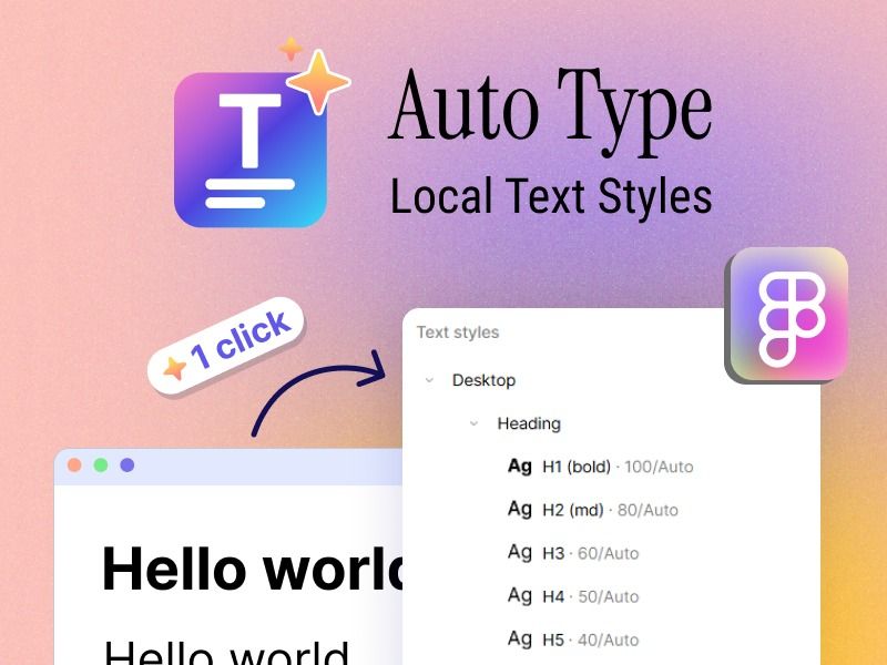 Auto Type - Local Text Styles Figma Plugin