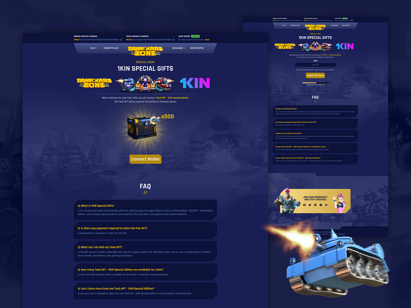 Tank Wars Zone Claim Page
