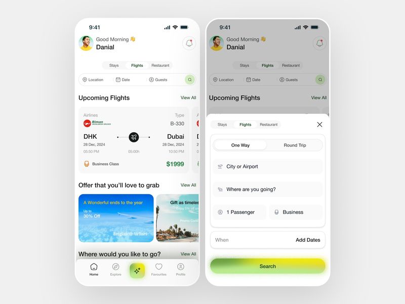 Flight Booking Mobile App Design