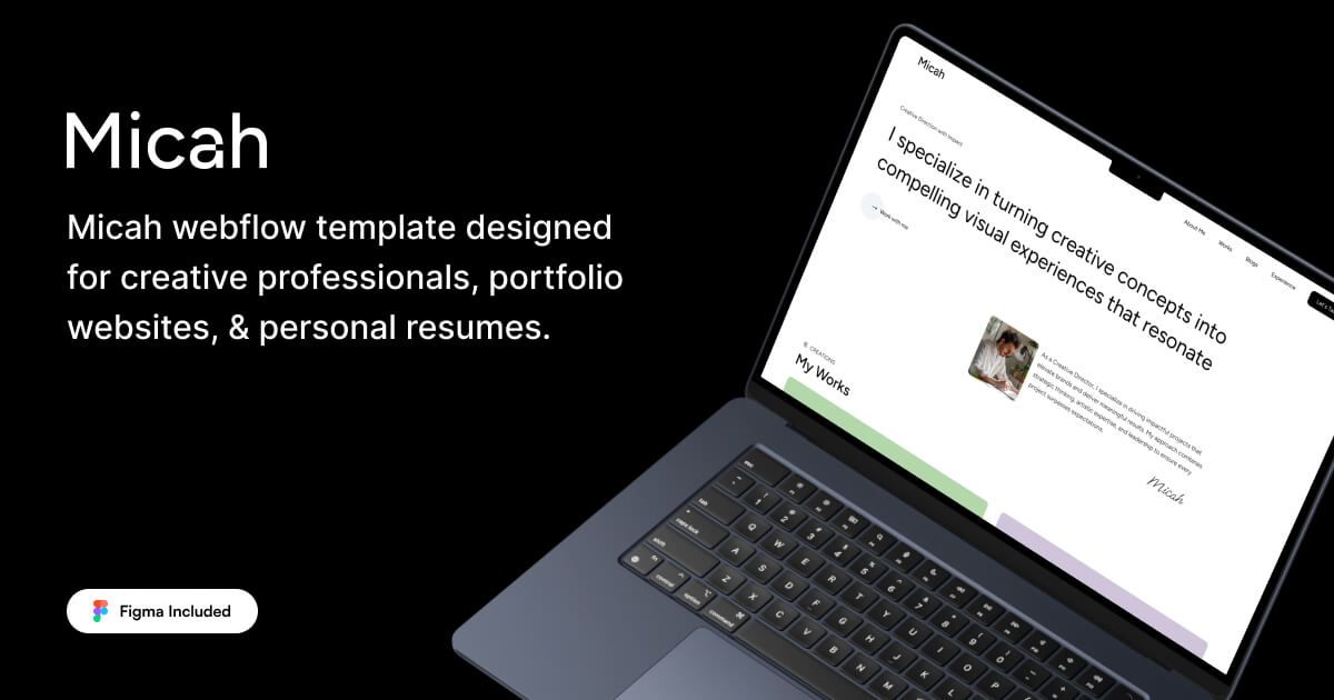 Micah - Portfolio & Personal Website by Bhautik Ghevariya on Muzli