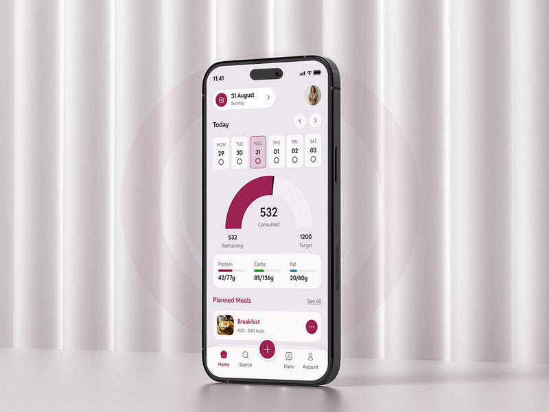 Meal planner iOS mobile app "Purple Carrot"