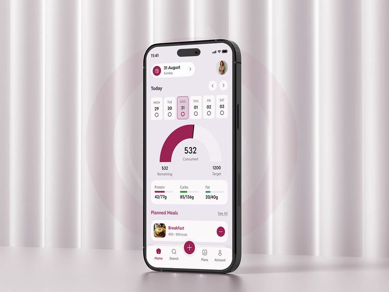 Meal planner iOS mobile app "Purple Carrot"