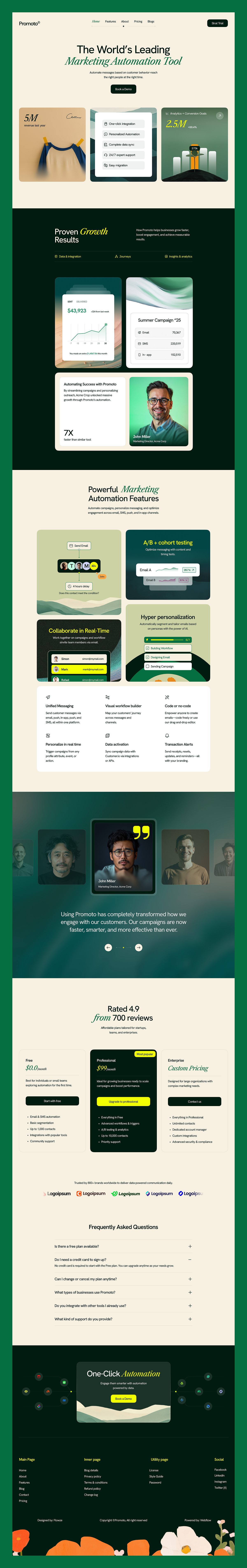 Promoto - Marketing Automation SaaS Website UI/UX Design Image 1