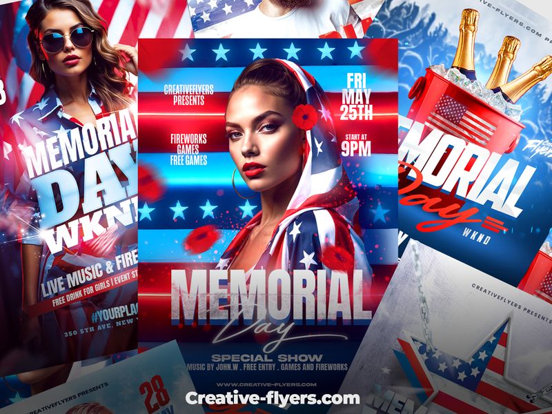 Celebrate Memorial Day in Style with Amazing Graphic Designs - Creative Flyers