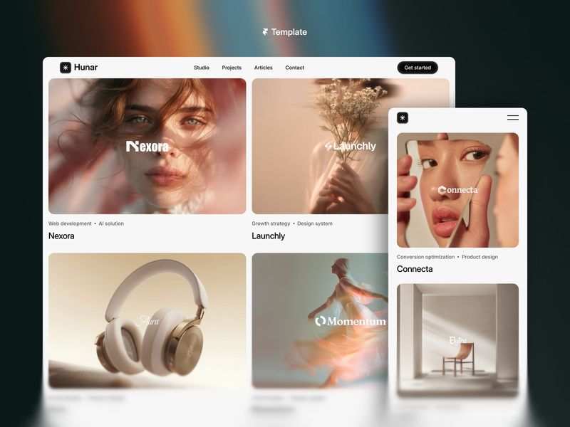 Hunar - A Premium Studio & Agency portfolio website template by Turin