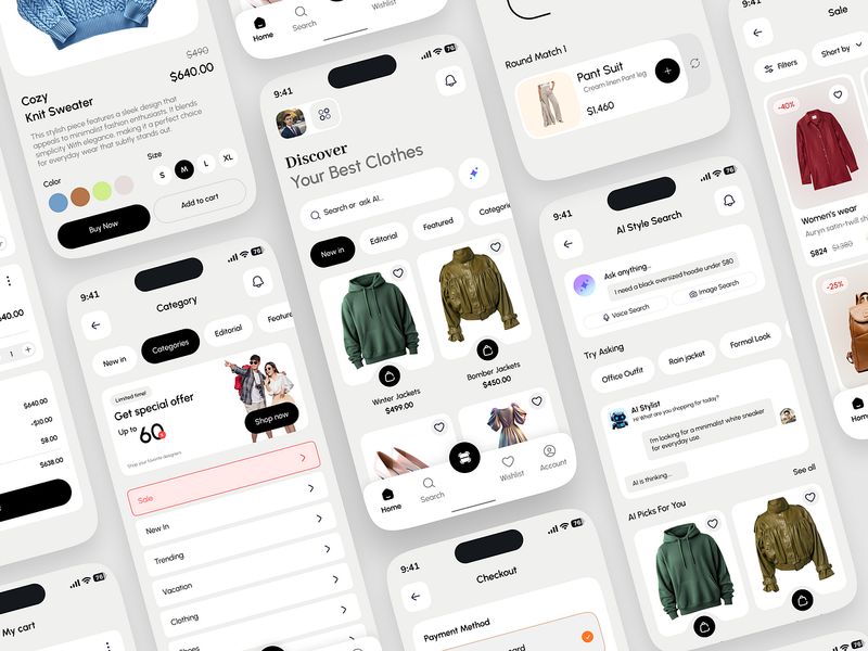 AI Stylist App Design  Virtual Fashion Assistant, Smart Clothing