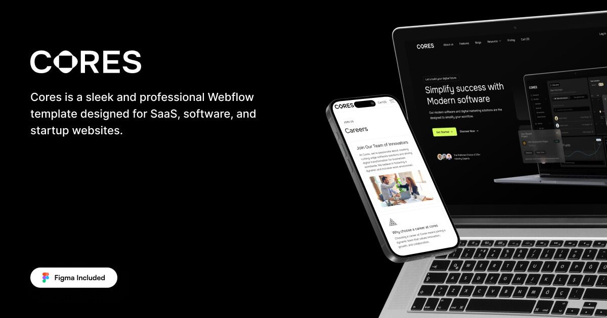 Cores - Technology Website Template by Bhautik Ghevariya on Muzli