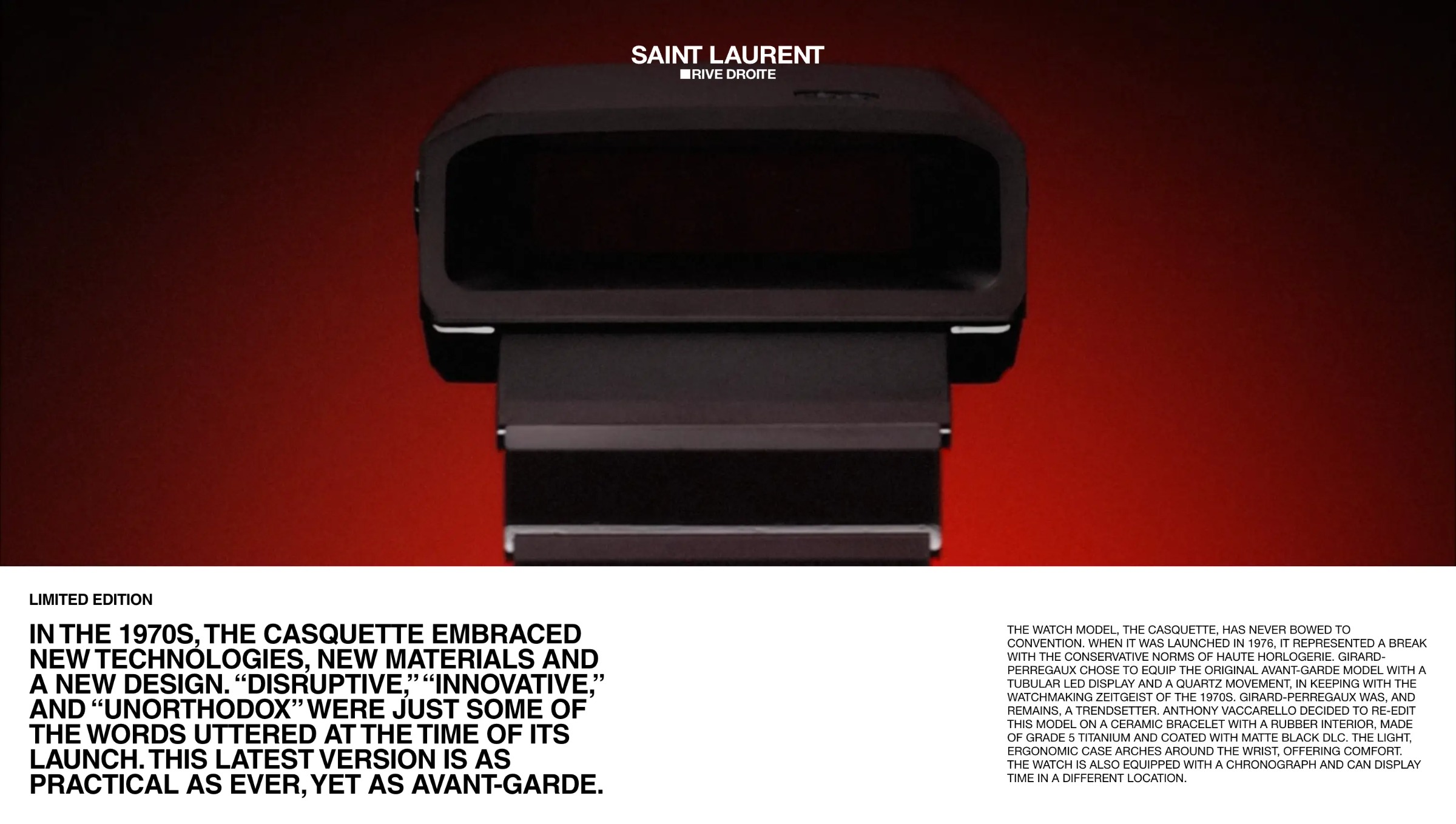 Saint Laurent — Rive Droite x Girard Perregaux Image 0