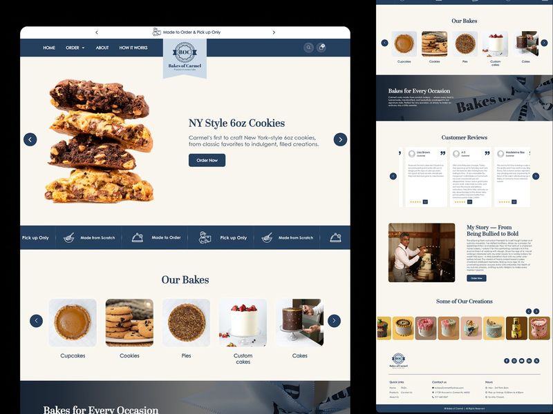 Professional Bakery & Custom Cake Website Design | Bakes of Carmel