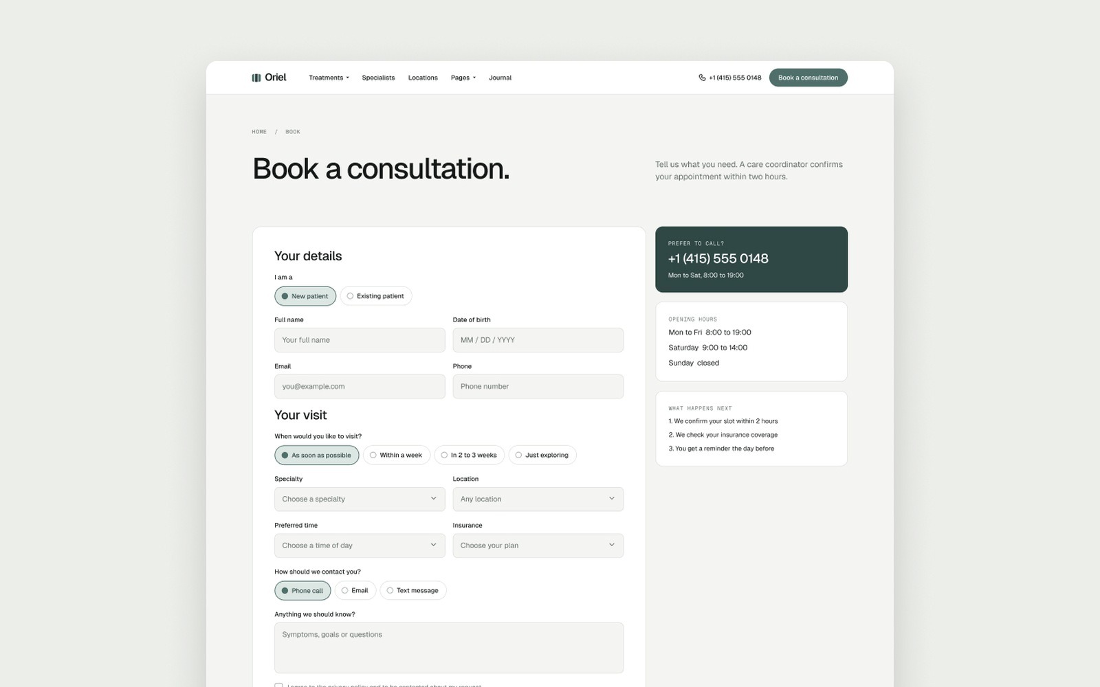 Oriel: Private Clinic Website Template Image 4