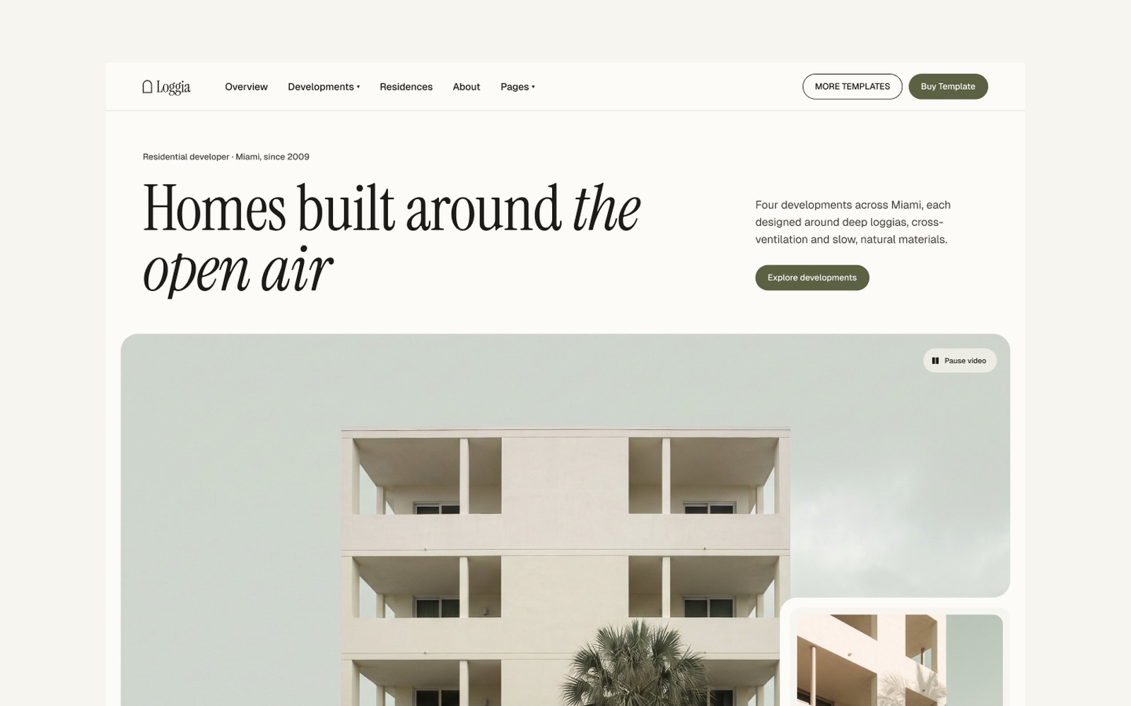 Loggia: Real Estate Developer Website Template Image 0