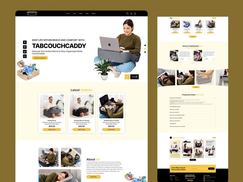 TabCouchCaddy | The Ultimate Ergonomic Lap Desk & Couch Organizer