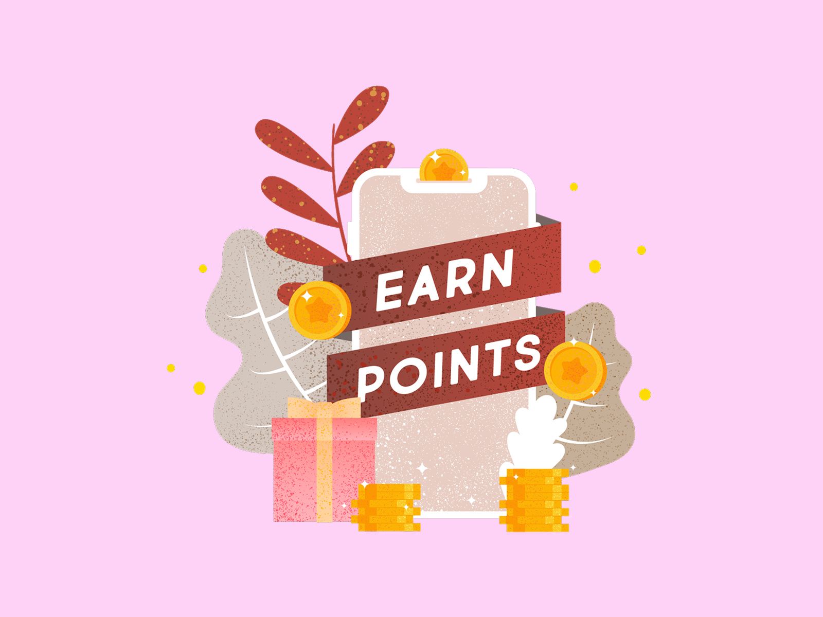 Rewards App Illustration – Earn Points Concept