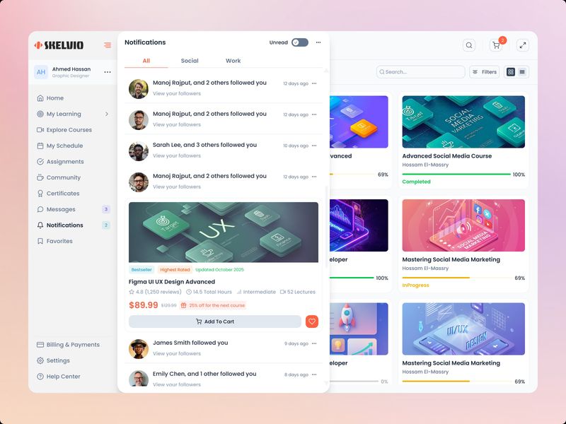 Modern LMS Notification Experience