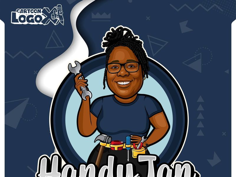 Cartoon Portrait Logo Design and Branding Kit for Handyman Business