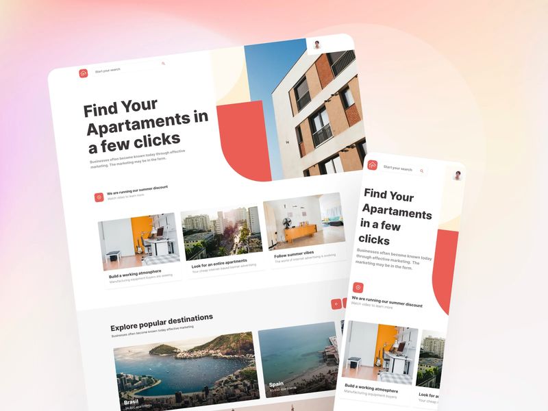 Roomsy - UI design for apartments booking website