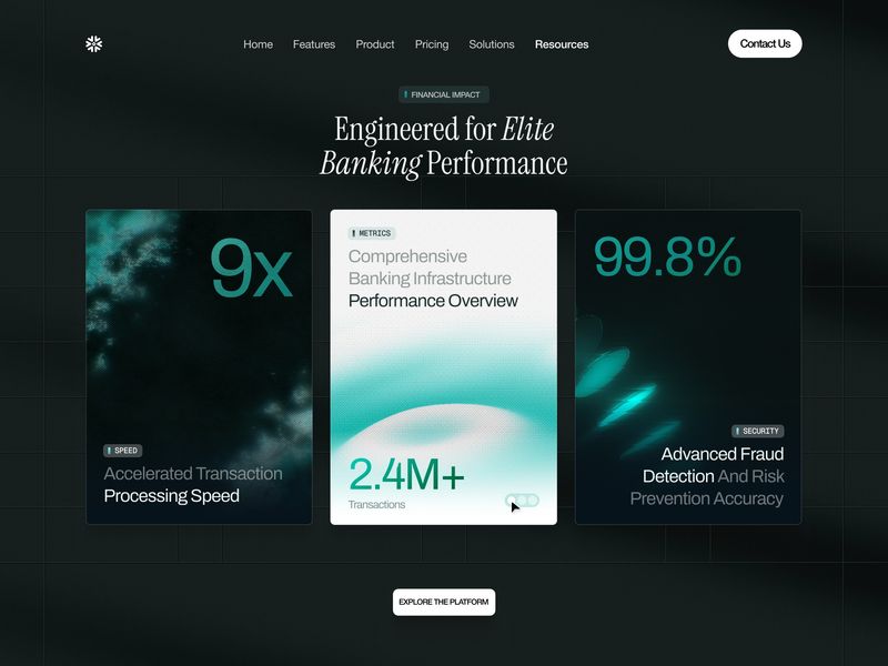 📈 Elite Banking Performance — FinTech Feature Grid UIUX
