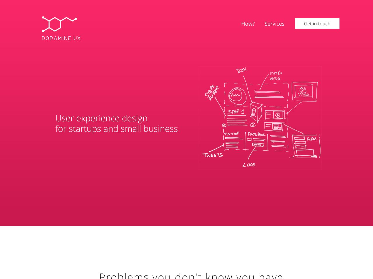Dopamine UX landing page design by Petras Baukys