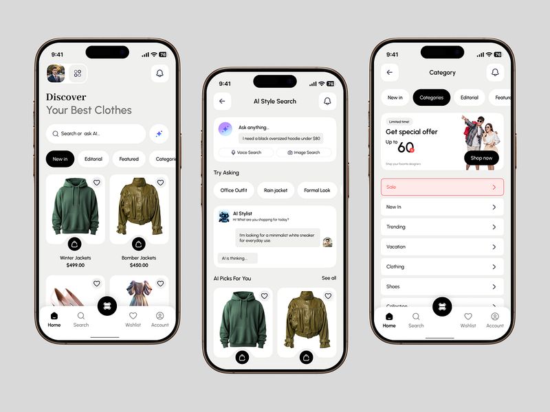 AI-Powered Fashion Shopping App | Modern UI UX Design