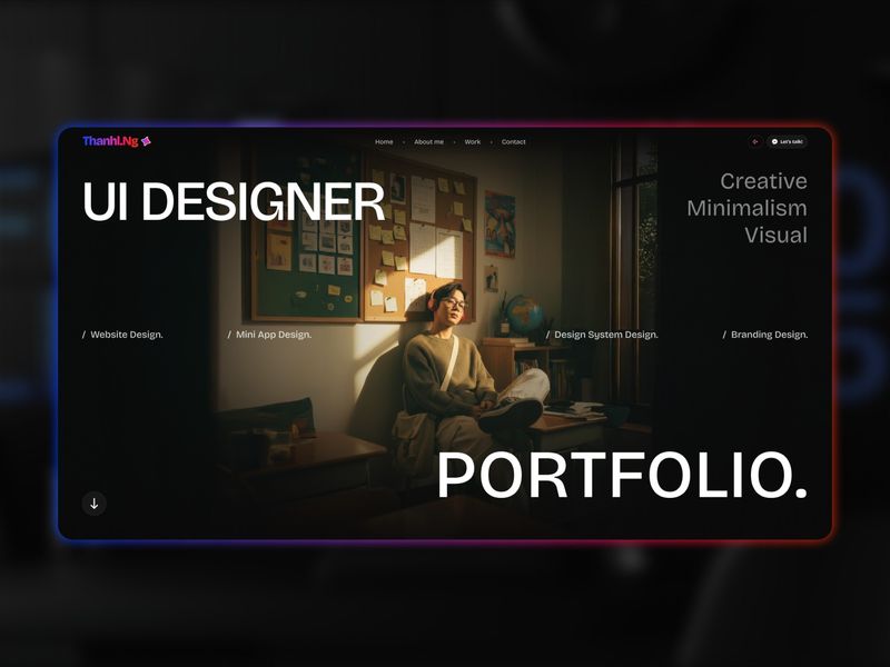 Final version of my portfolio website herosection!