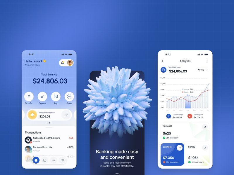 Fintech Mobile Banking app Design