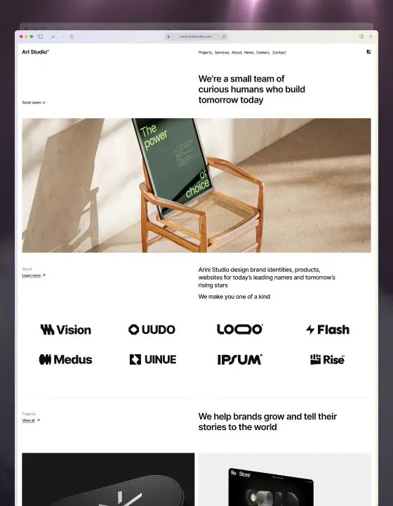 Ari Studio Website Page Template for Webflow