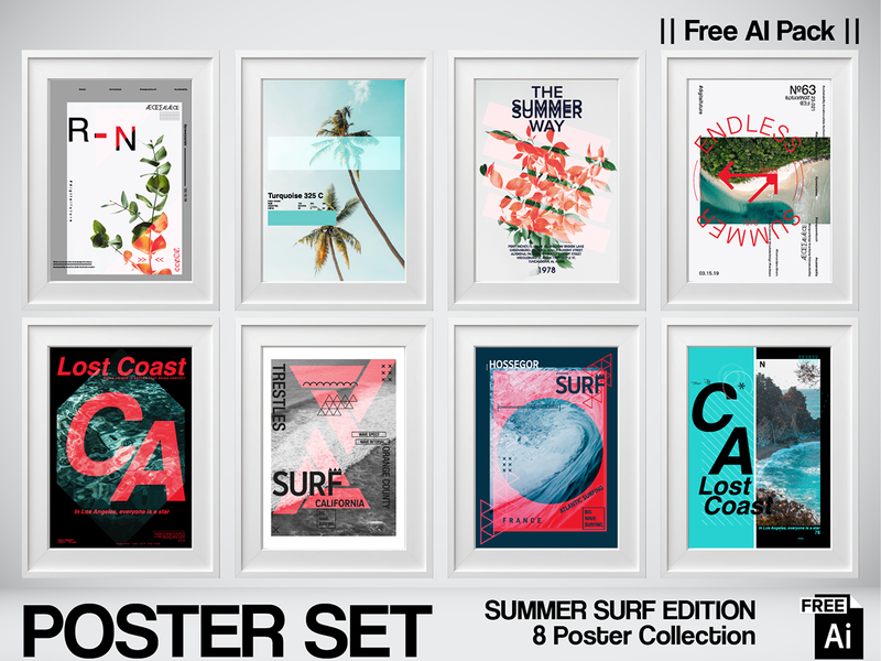 FREE AI POSTER SET – SUMMER SURF EDITION