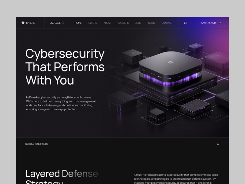 Sphere – Cybersecurity Landing Page Design 🛡️🌐