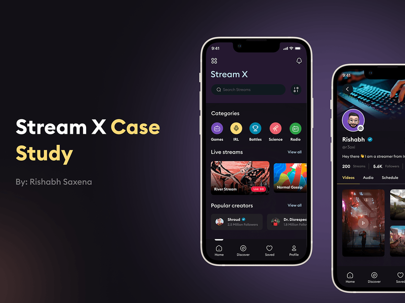 Streaming App UX/UI Case Study | Rish Designs