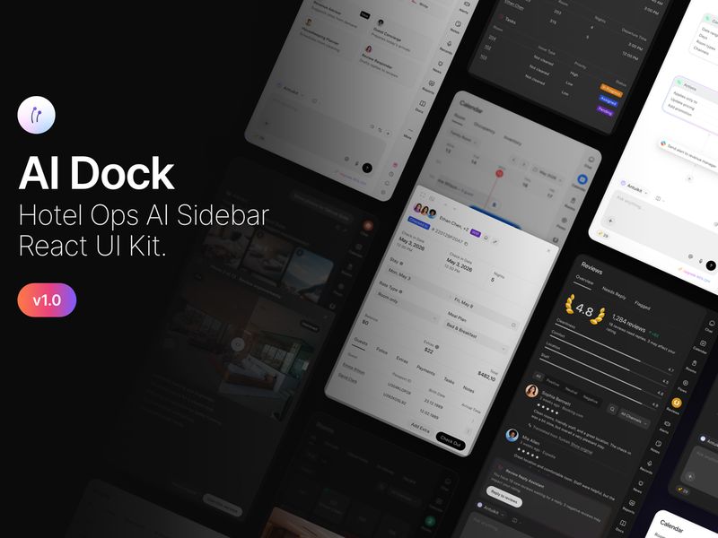 AI Dock: AI Assistant Side Panel UI Kit - Dashboard design asset by UI8