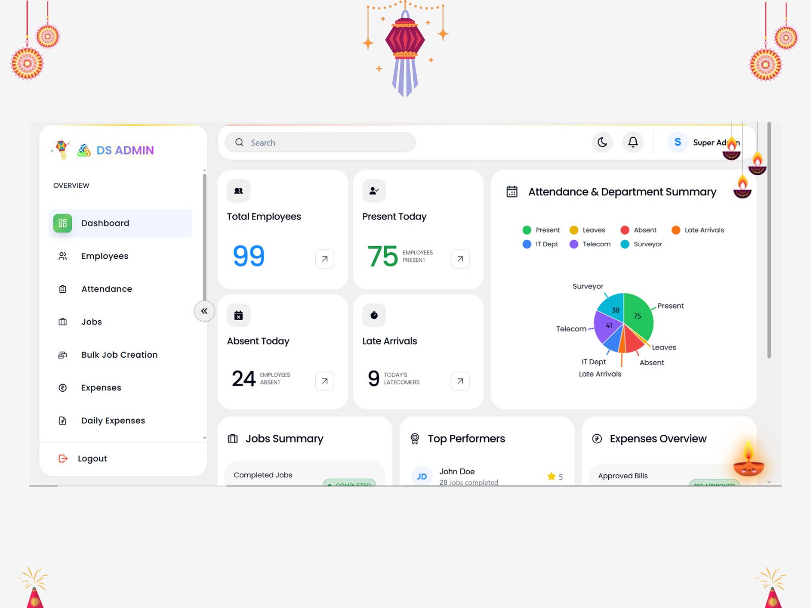 Diwali Special Dashboard UI – Simple, Colorful & Festive 🪔 Image 2