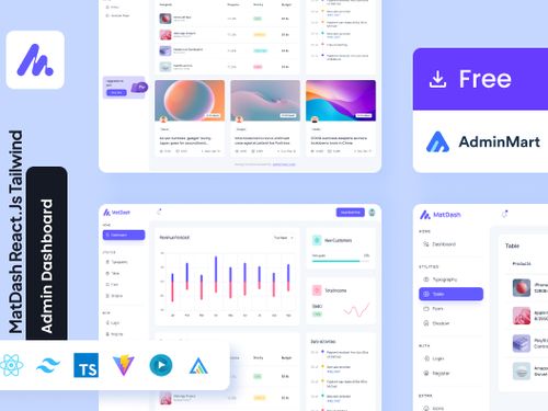 Matdash Free Tailwind React Dashboard - Adminmart