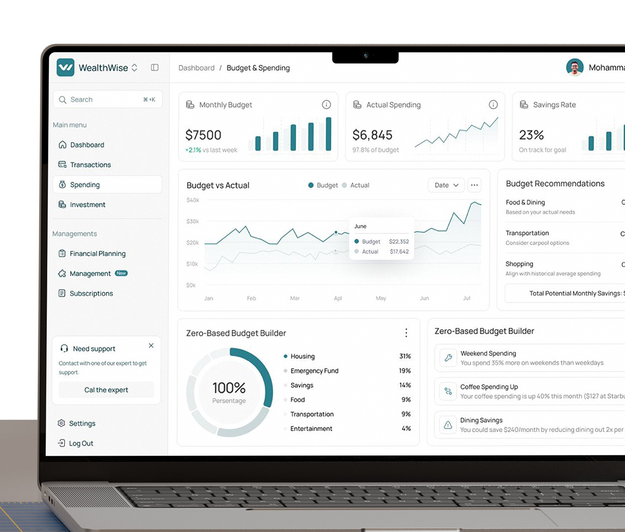 AI-Powered Personal Finance Management Dashboard Image 5