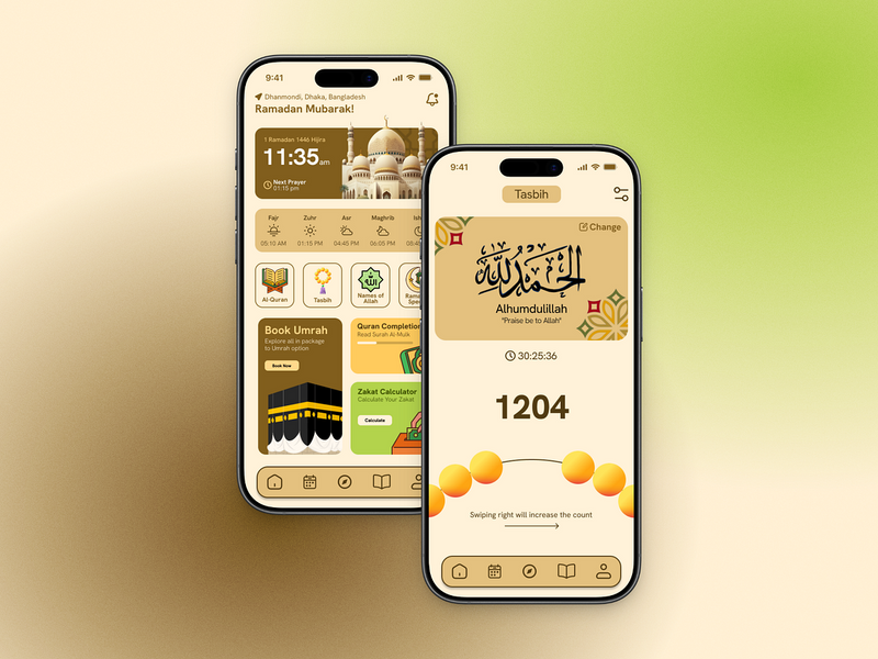 ROZA✨ —  Modern Islamic Mobile App Design 