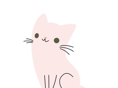 cute cat illustration in minimal style w... | Magipik Free Vector