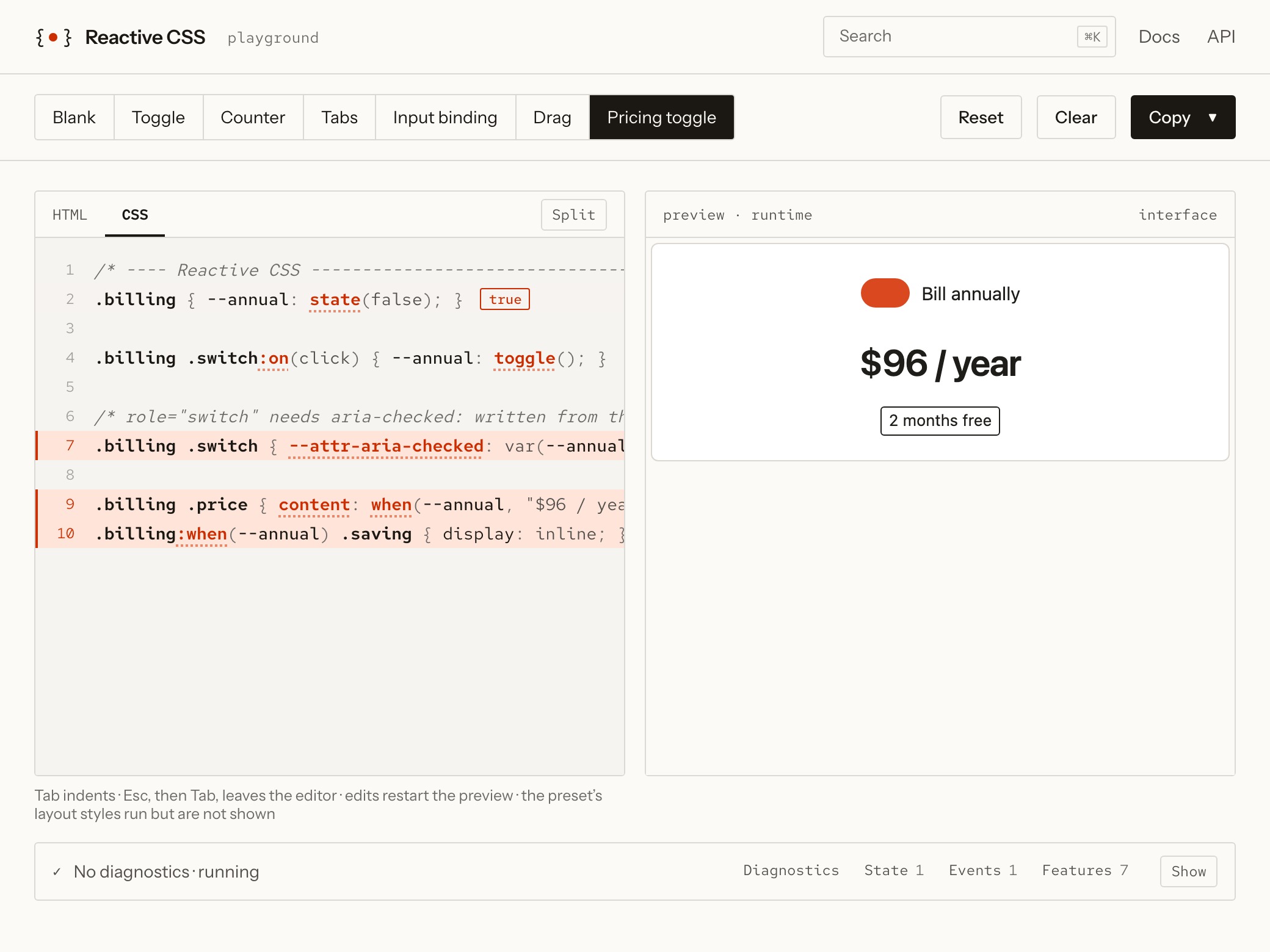 Reactive CSS · State and events in the CSS you already write Image 1
